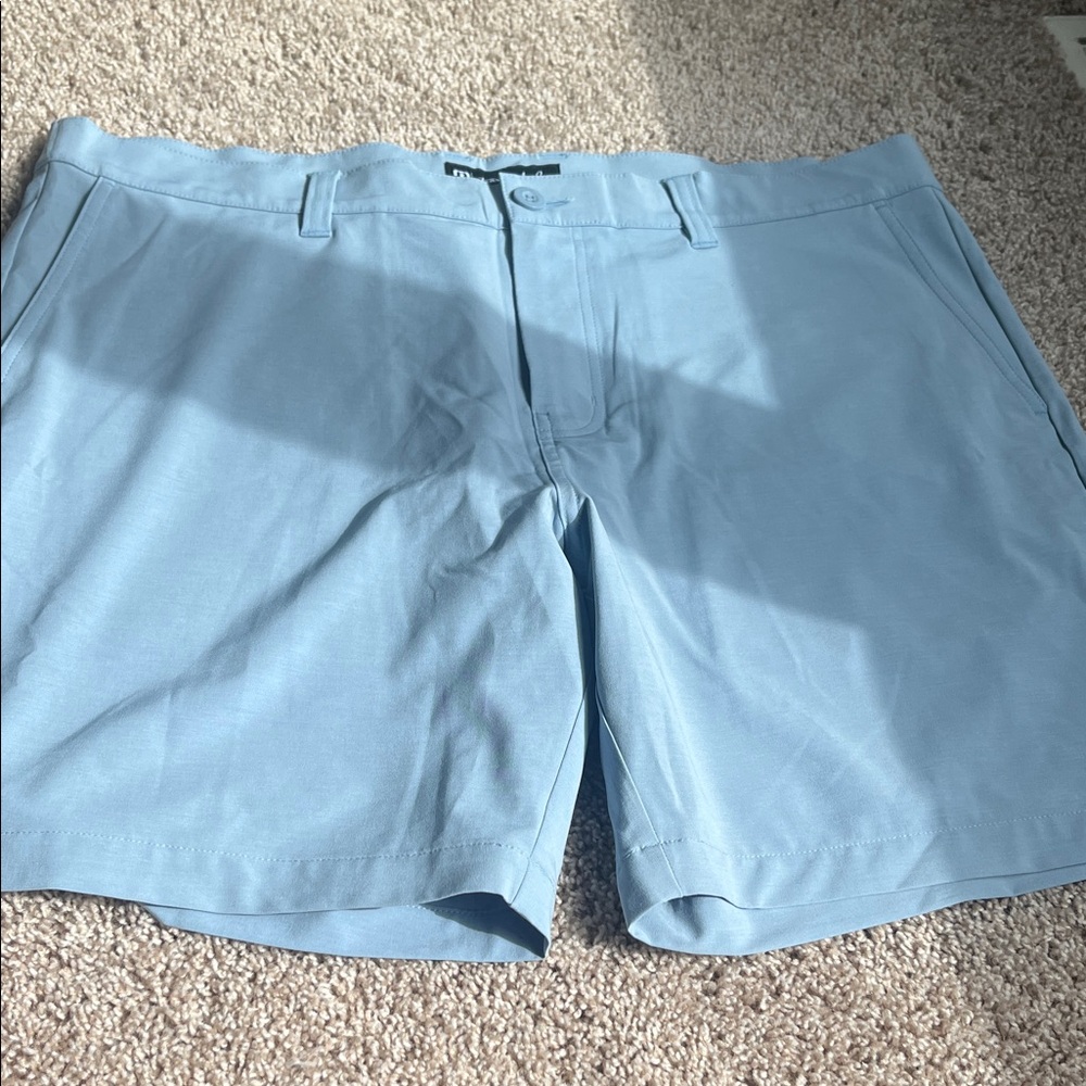 Travis Mathew Sky Blue Flat Front Shorts
